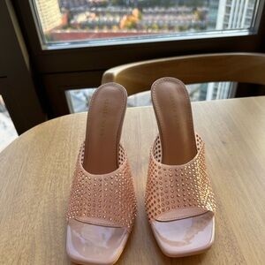 Azalea Wang Rose Gold Rhinestone Heels
